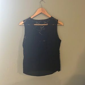 Ann Taylor Black lace blouse size 6